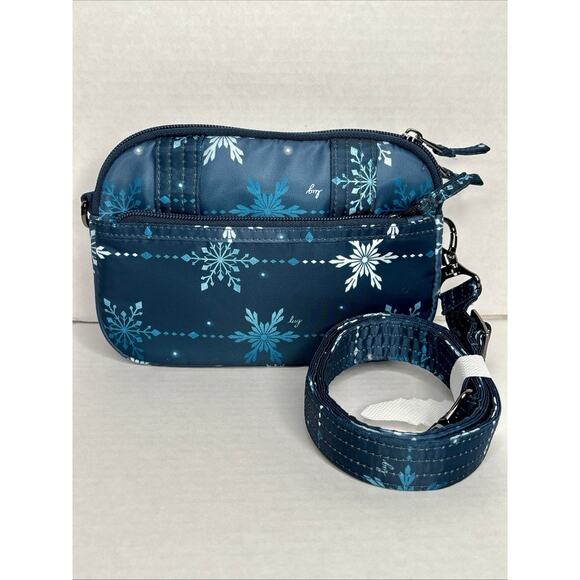 LUG - Super Coupe Convertible Crossbody Bag , Blue Quilted Snowflakes Design - Picture 2 of 9